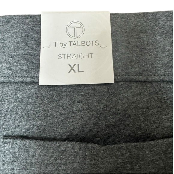 Talbots Grey Heather Pull-on Casual Straight Knit Pants, NWT, XL - Picture 4 of 7